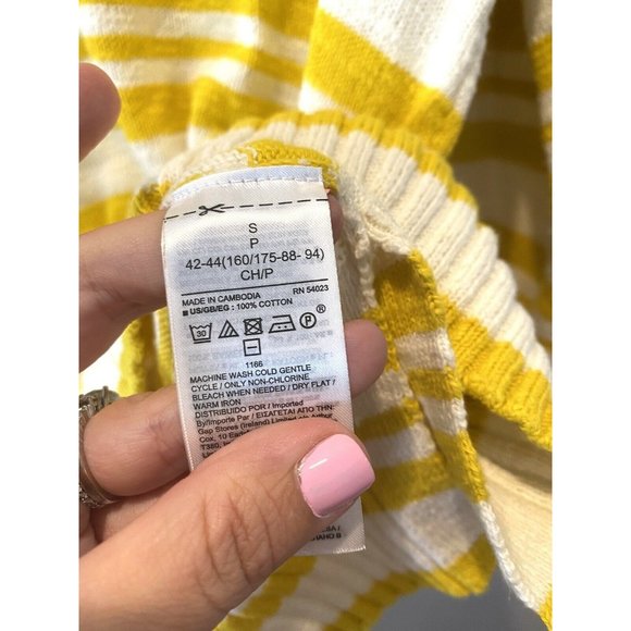 New GAP Striped Yellow Vneck Pullover Sweater - Picture 6 of 7